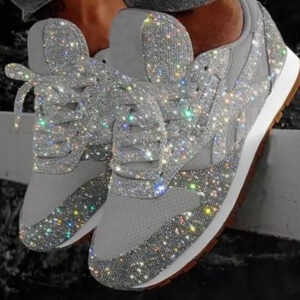 2023 Summer Women shining Sneakers New Casual Flat Ladies Vulcanized Shoes Breathable Lace Up Sneakers Outdoor Sport Shoes